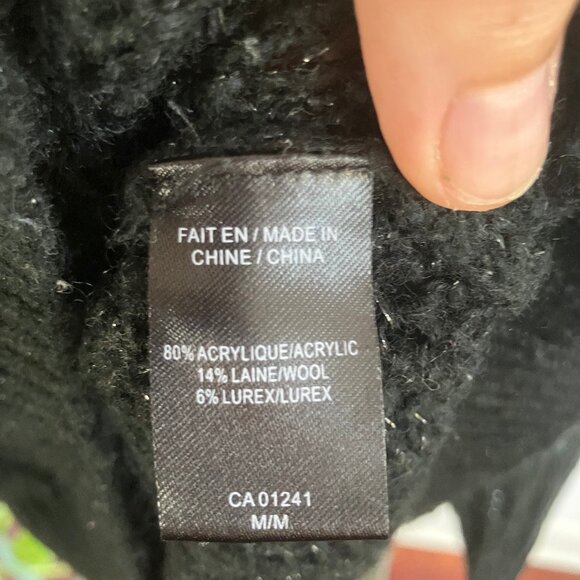 Black crochet cropped cardigan with shimmer detail and bold gold buttons - Picture 4 of 8